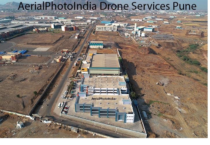 Aerial view of industrial facility in Pune — AerialPhotoIndia drone services