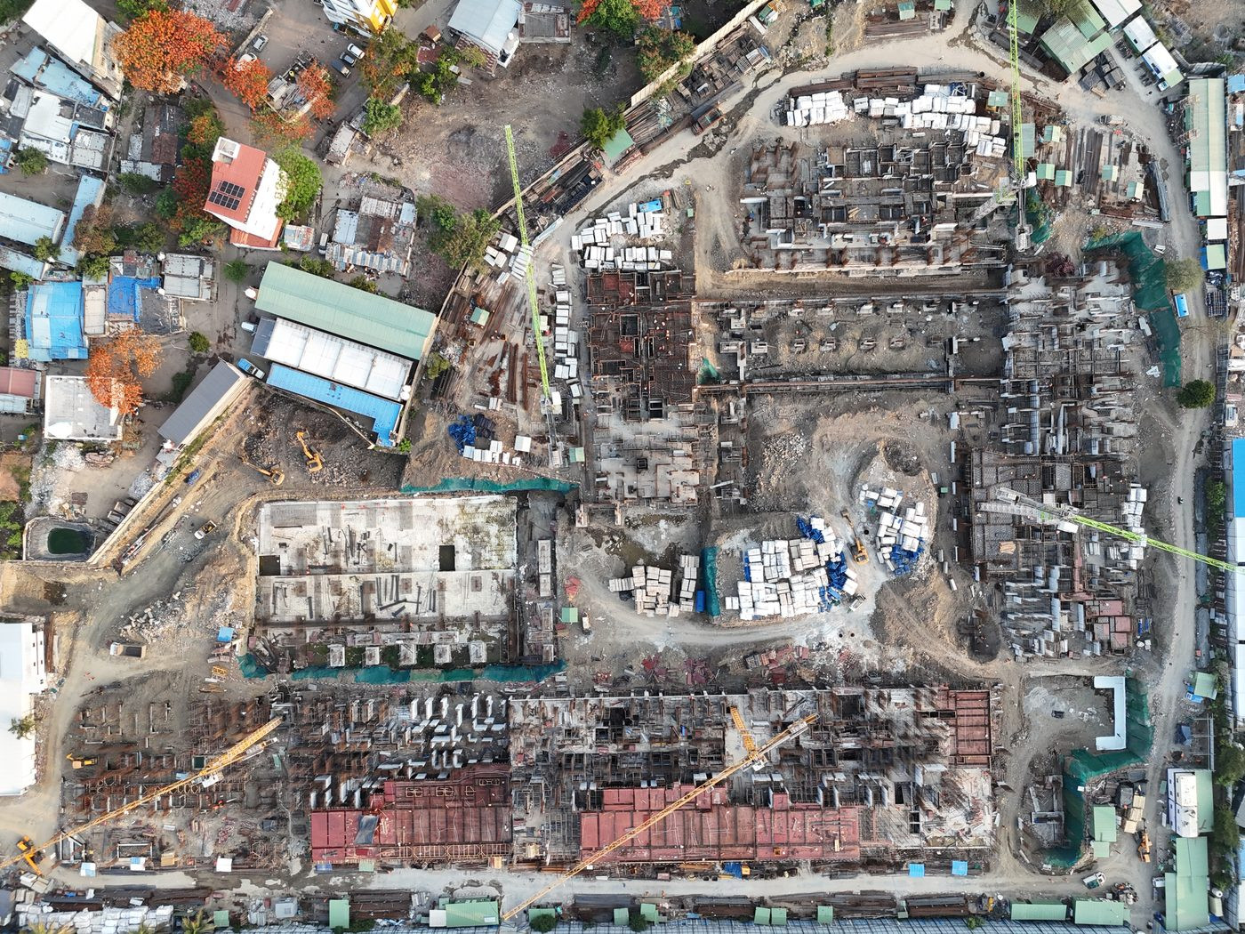 Water treatment plant aerial drone photography industrial facility survey — AerialPhotoIndia infrastructure aerial photography service
